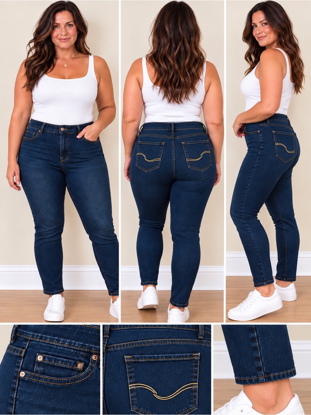 Levi Strauss Signature Gold Totally Shaping Pull-On Skinny Jeans Size 14